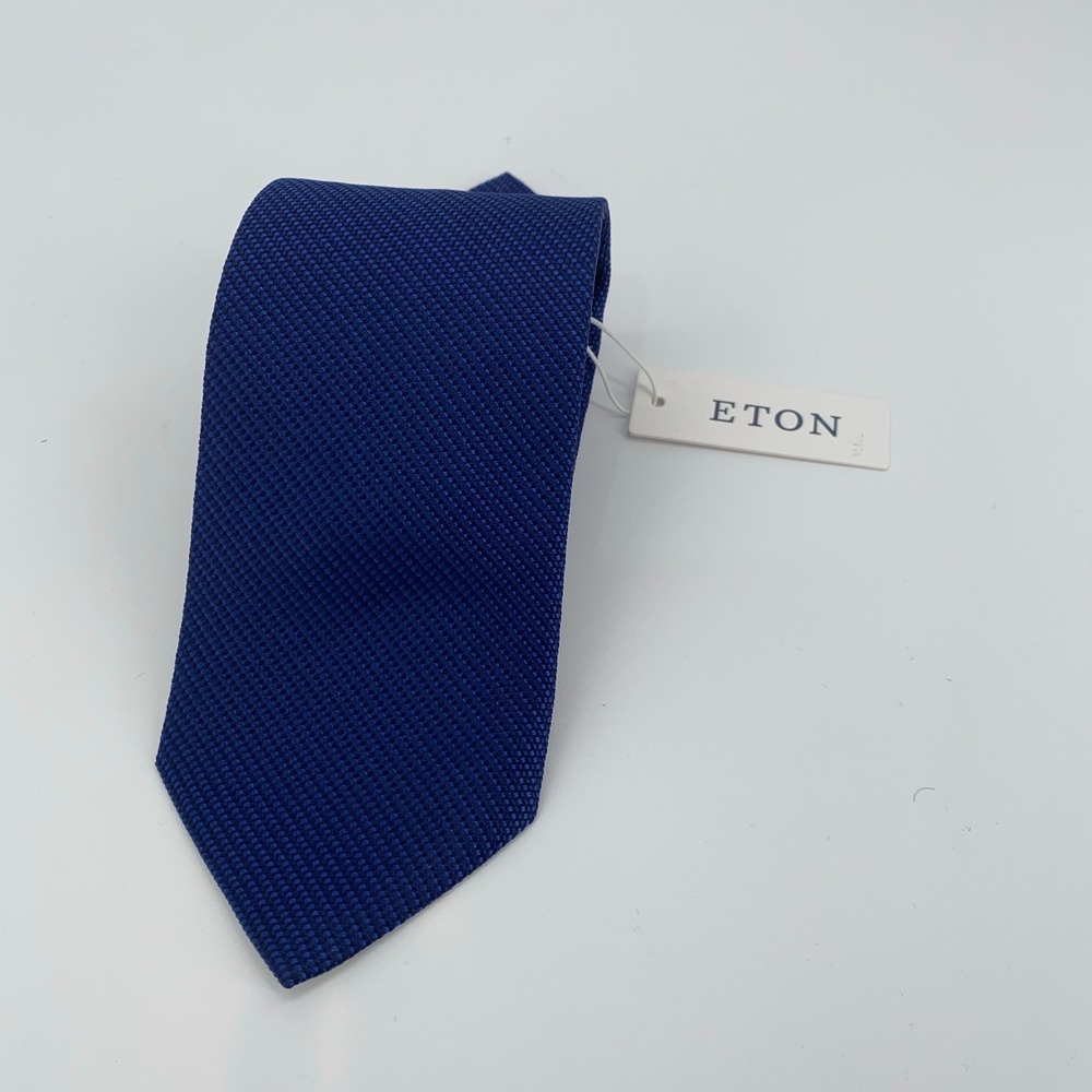 Eton Tie Mens One Size Navy Blue Silk Luxury‎ Classic Necktie England Made NWT